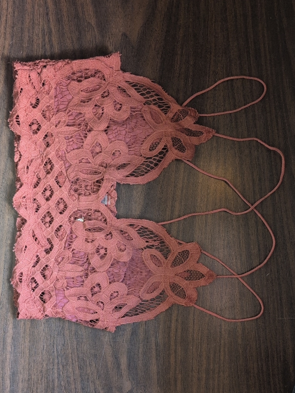 Floral Lace Camisole Bralette - Rosewood